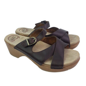 Dansko Dark Brown Leather Sandals